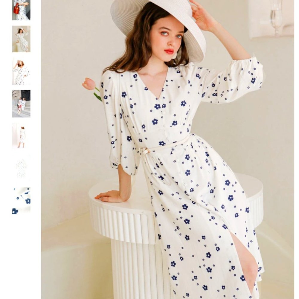 Petite studio NYC emilee dress - ivory print